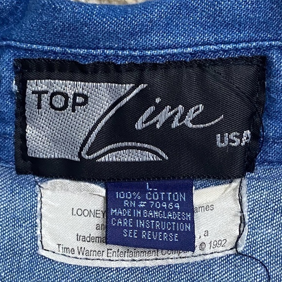 Vintage Looney Tunes Tasmanian Devil Jean Shirt Sz. L - Picture 8 of 10
